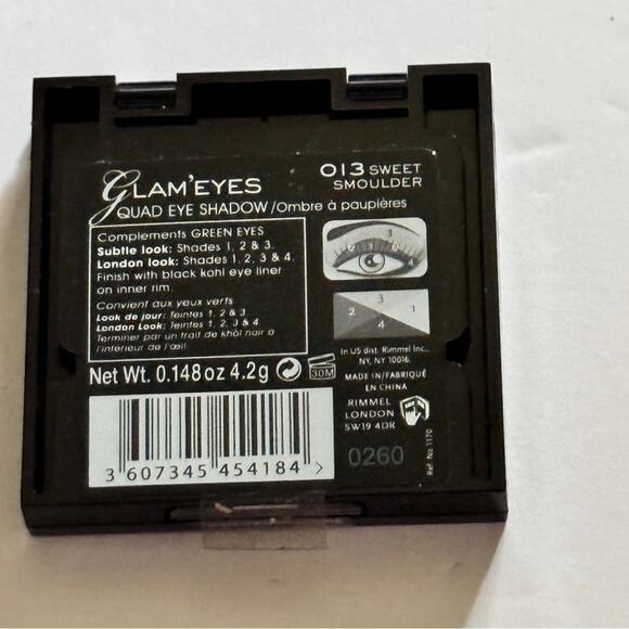 Rimmel London Makeup Beauty Glam Eyes Quad Eyeshadow New in Package - Picture 4 of 6
